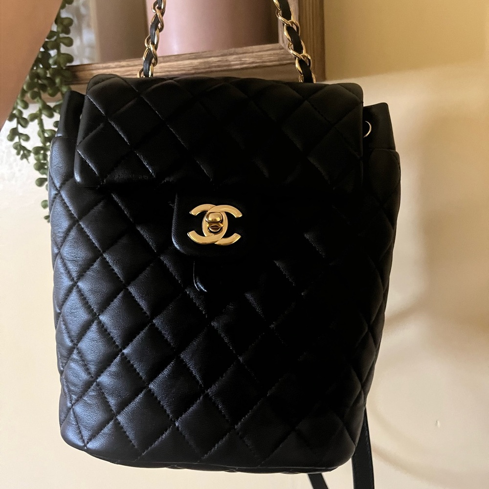 ‼️SOLD‼️CHANEL URBAN SPIRIT BACKPACK MINI BLACK LAMBSKIN GOLD HARDWARE